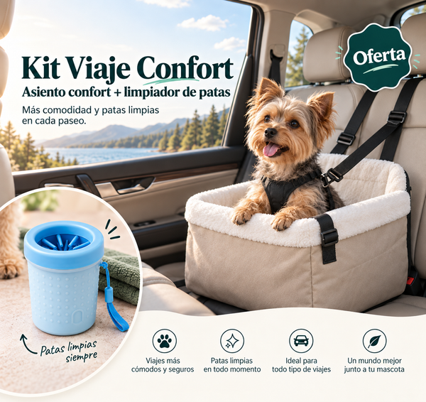 Kit Viaje Confort | Asiento + Limpiador de Patas