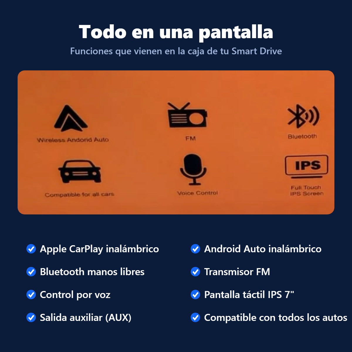 Pack 2 Smart Drive | Pantalla CarPlay y Android Auto para 2 autos